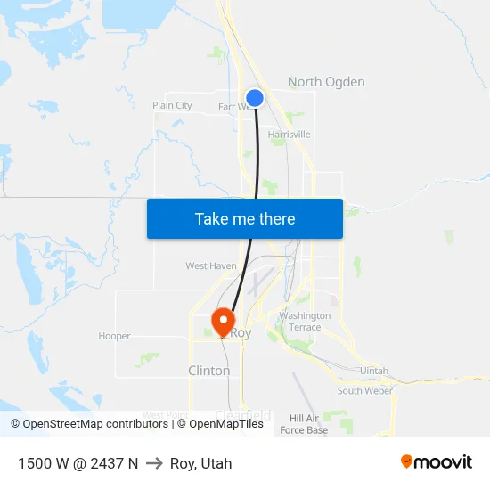1500 W @ 2437 N to Roy, Utah map