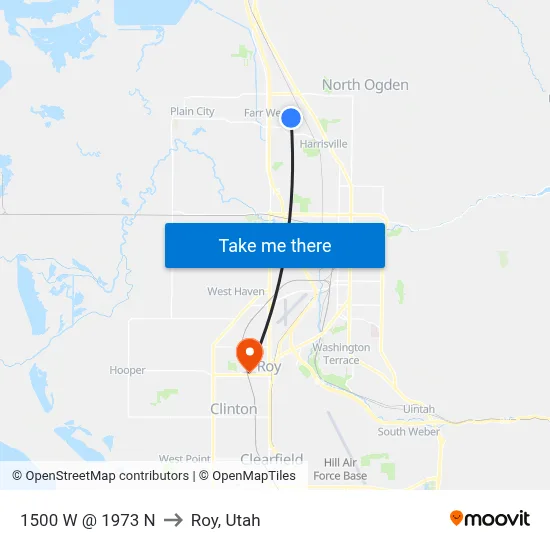 1500 W @ 1973 N to Roy, Utah map