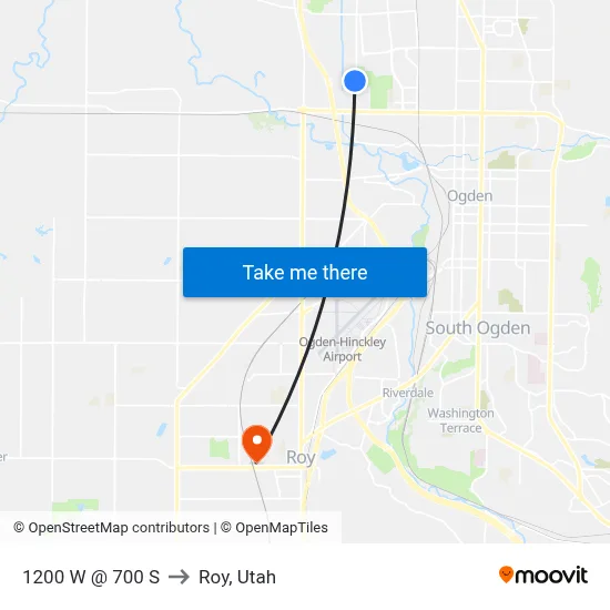 1200 W @ 700 S to Roy, Utah map
