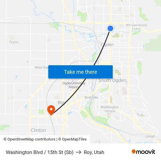 Washington Blvd / 15th St (Sb) to Roy, Utah map