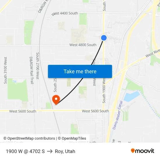 1900 W @ 4702 S to Roy, Utah map