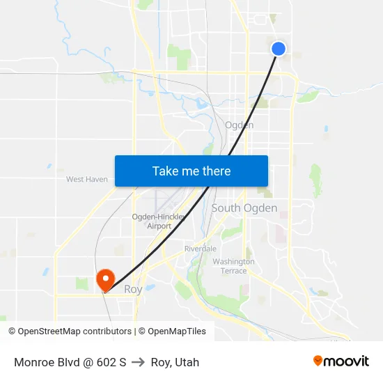 Monroe Blvd @ 602 S to Roy, Utah map