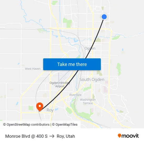 Monroe Blvd @ 400 S to Roy, Utah map