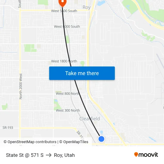 State St @ 571 S to Roy, Utah map