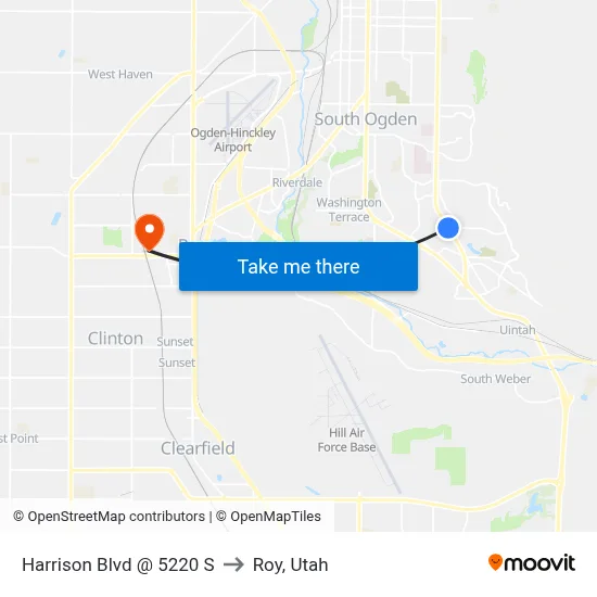 Harrison Blvd @ 5220 S to Roy, Utah map