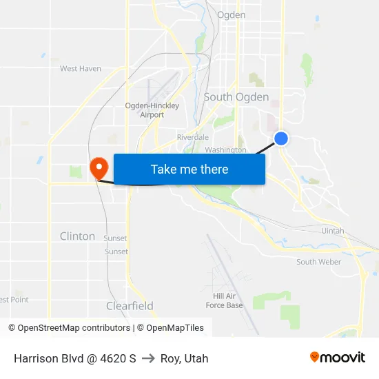 Harrison Blvd @ 4620 S to Roy, Utah map