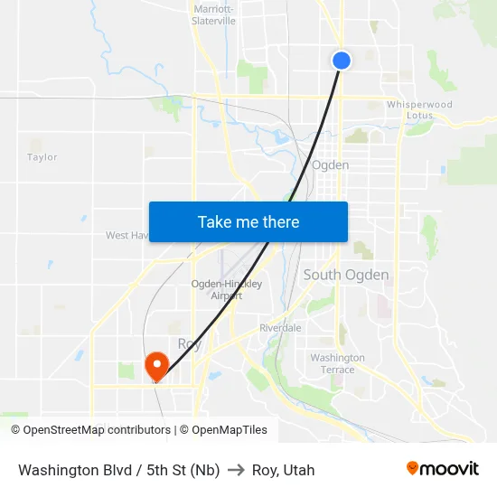 Washington Blvd / 5th St (Nb) to Roy, Utah map
