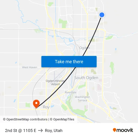 2nd St @ 1105 E to Roy, Utah map