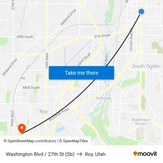 Washington Blvd / 27th St (Sb) to Roy, Utah map