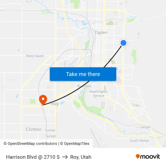 Harrison Blvd @ 2710 S to Roy, Utah map
