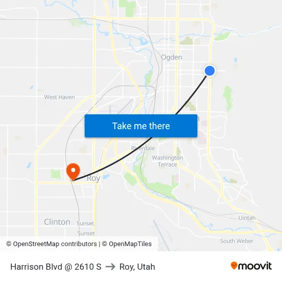 Harrison Blvd @ 2610 S to Roy, Utah map