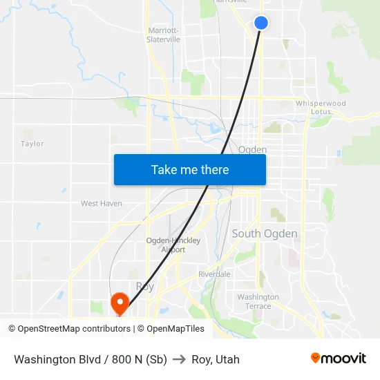 Washington Blvd / 800 N (Sb) to Roy, Utah map