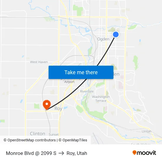 Monroe Blvd @ 2099 S to Roy, Utah map