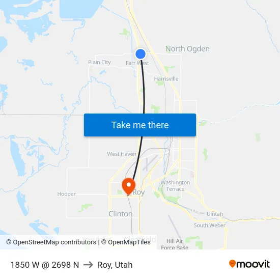 1850 W @ 2698 N to Roy, Utah map