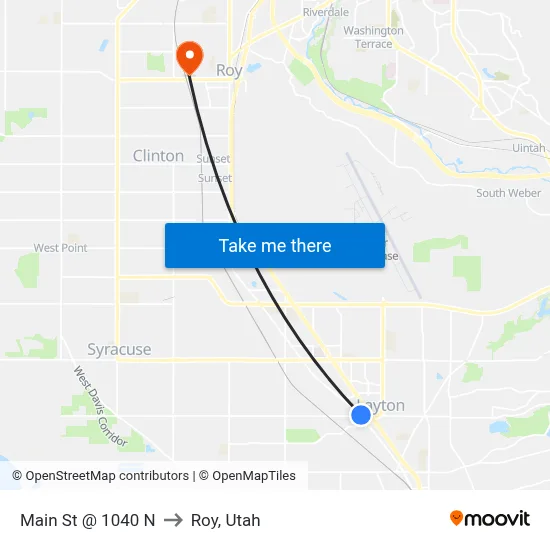 Main St @ 1040 N to Roy, Utah map