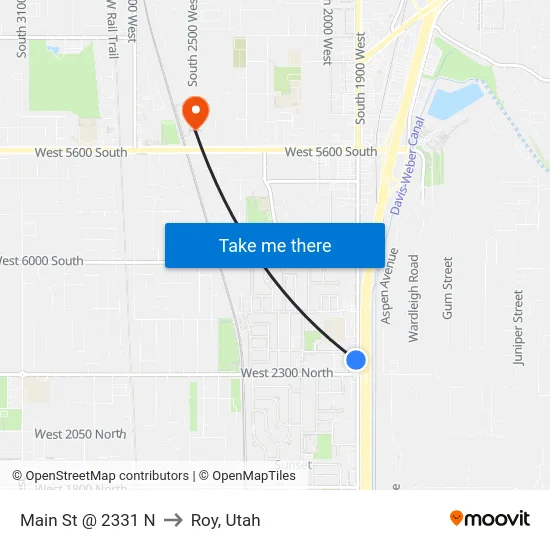 Main St @ 2331 N to Roy, Utah map