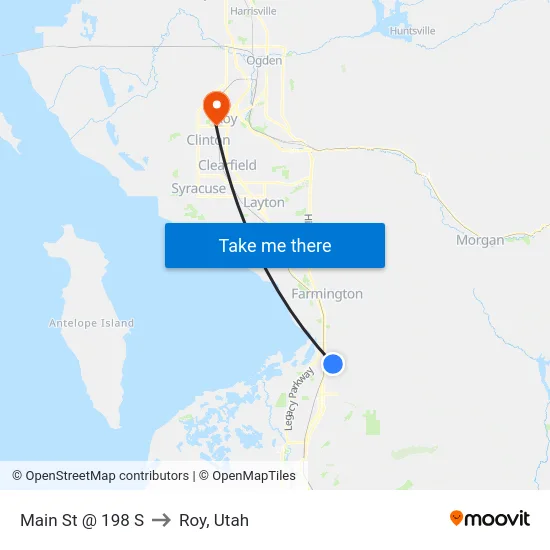 Main St @ 198 S to Roy, Utah map