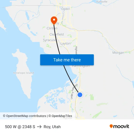 500 W @ 2348 S to Roy, Utah map