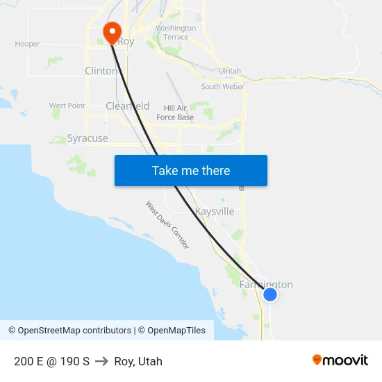 200 E @ 190 S to Roy, Utah map