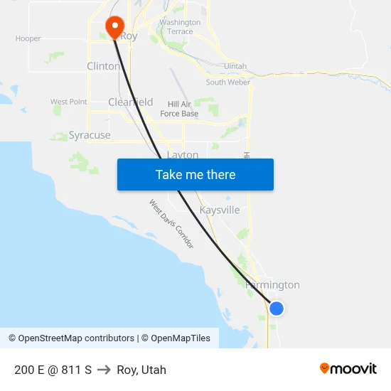 200 E @ 811 S to Roy, Utah map