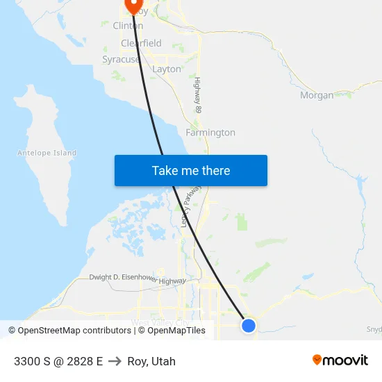 3300 S @ 2828 E to Roy, Utah map