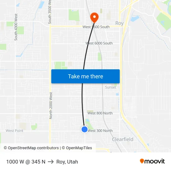 1000 W @ 345 N to Roy, Utah map