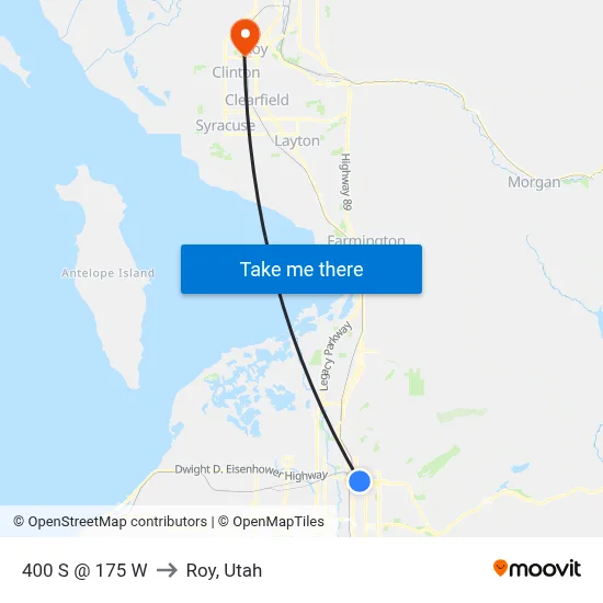 400 S @ 175 W to Roy, Utah map