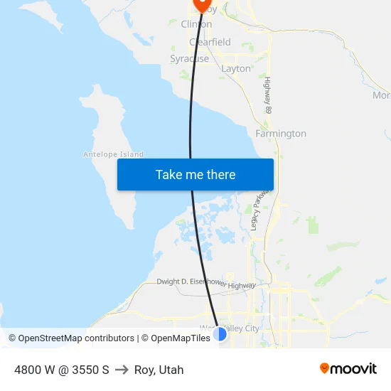 4800 W @ 3550 S to Roy, Utah map