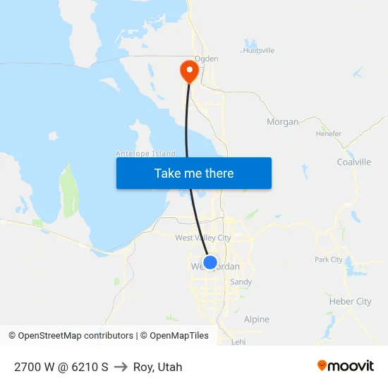 2700 W @ 6210 S to Roy, Utah map