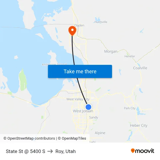 State St @ 5400 S to Roy, Utah map