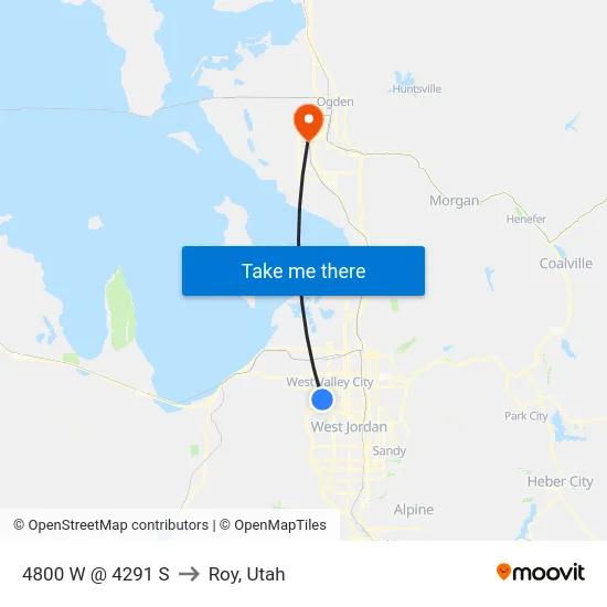 4800 W @ 4291 S to Roy, Utah map