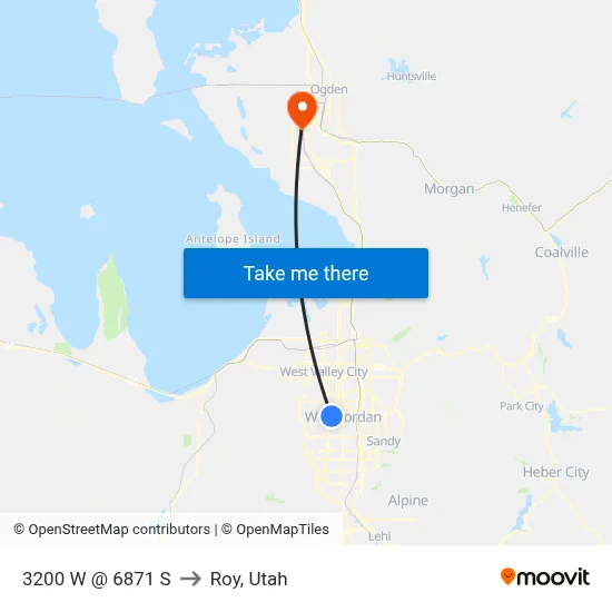 3200 W @ 6871 S to Roy, Utah map