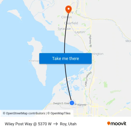 Wiley Post Way @ 5370 W to Roy, Utah map