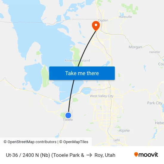 Ut-36 / 2400 N (Nb) (Tooele Park & to Roy, Utah map