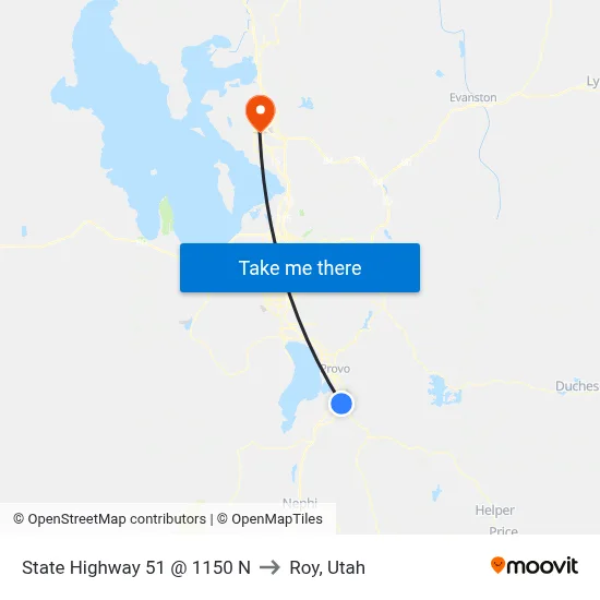 State Highway 51 @ 1150 N to Roy, Utah map
