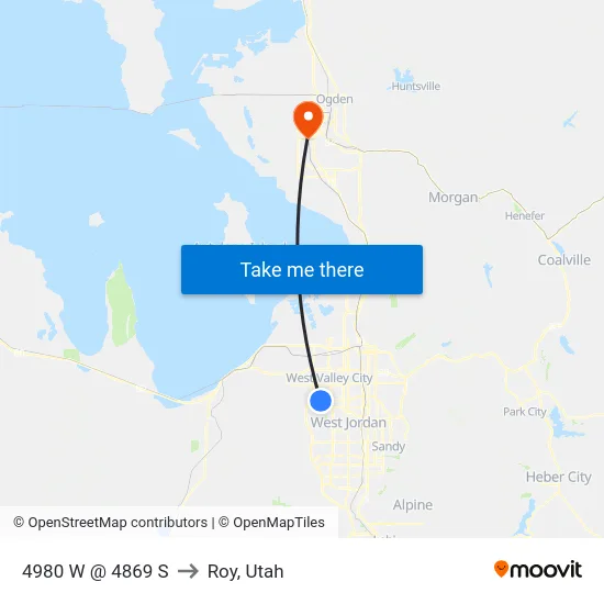 4980 W @ 4869 S to Roy, Utah map