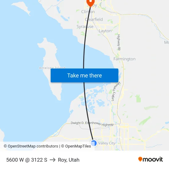 5600 W @ 3122 S to Roy, Utah map