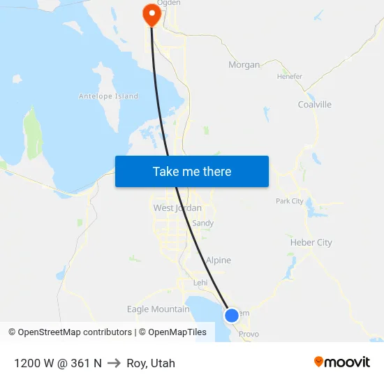 1200 W @ 361 N to Roy, Utah map