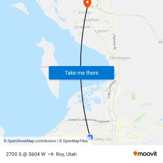 2700 S @ 5604 W to Roy, Utah map