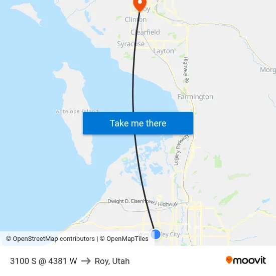 3100 S @ 4381 W to Roy, Utah map