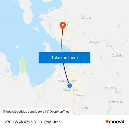 2700 W @ 4726 S to Roy, Utah map