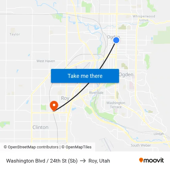 Washington Blvd / 24th St (Sb) to Roy, Utah map