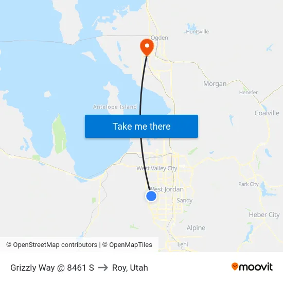 Grizzly Way @ 8461 S to Roy, Utah map