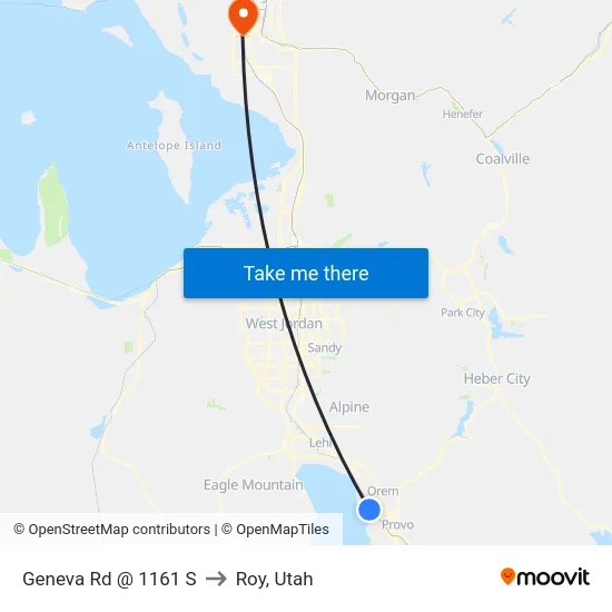 Geneva Rd @ 1161 S to Roy, Utah map