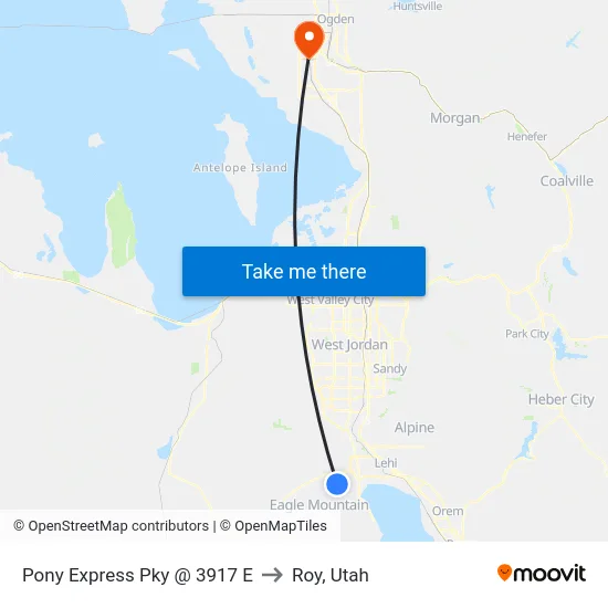 Pony Express Pky @ 3917 E to Roy, Utah map