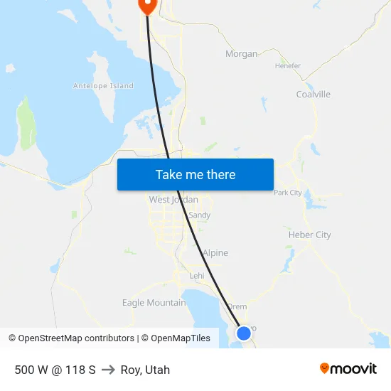 500 W @ 118 S to Roy, Utah map