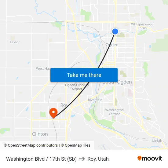 Washington Blvd / 17th St (Sb) to Roy, Utah map