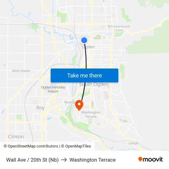 Wall Ave / 20th St (Nb) to Washington Terrace map
