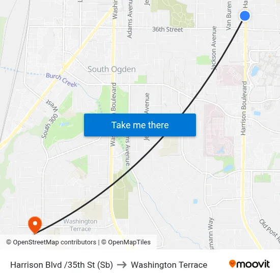 Harrison Blvd /35th St (Sb) to Washington Terrace map