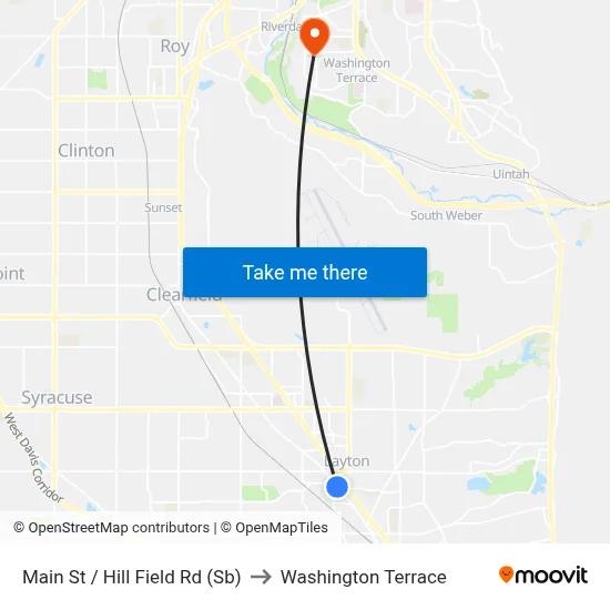 Main St / Hill Field Rd (Sb) to Washington Terrace map